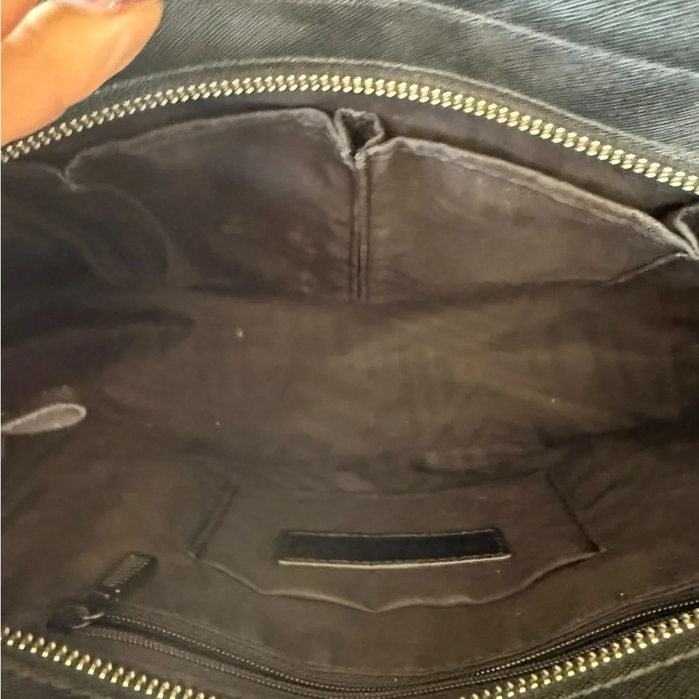 Rebecca Minkoff Black Leather Top Handle Satchel Crossbody EUC